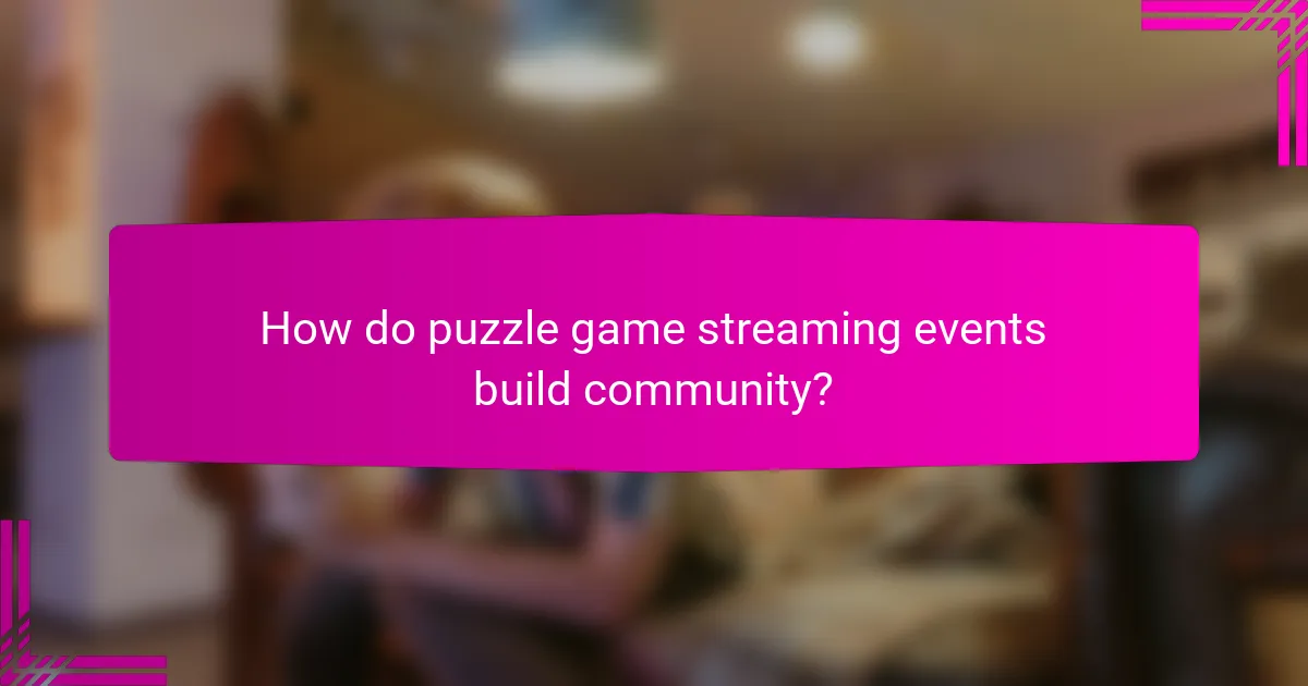 How do puzzle game streaming events build community?