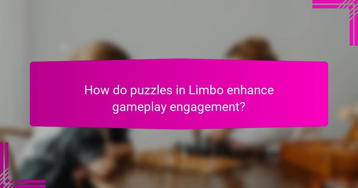 How do puzzles in Limbo enhance gameplay engagement?