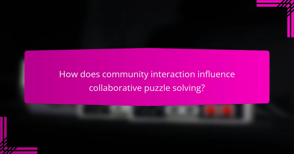 How does community interaction influence collaborative puzzle solving?