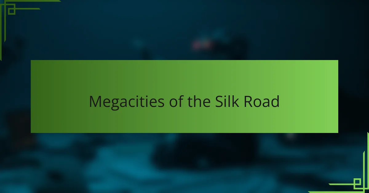 Megacities of the Silk Road