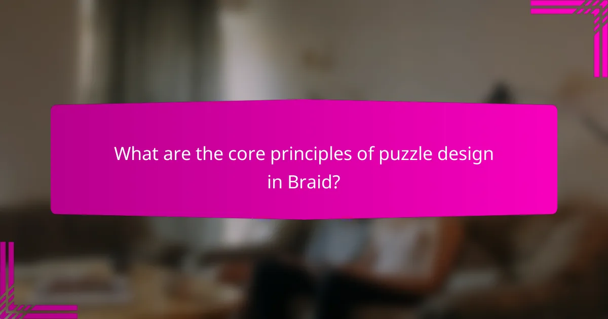 What are the core principles of puzzle design in Braid?