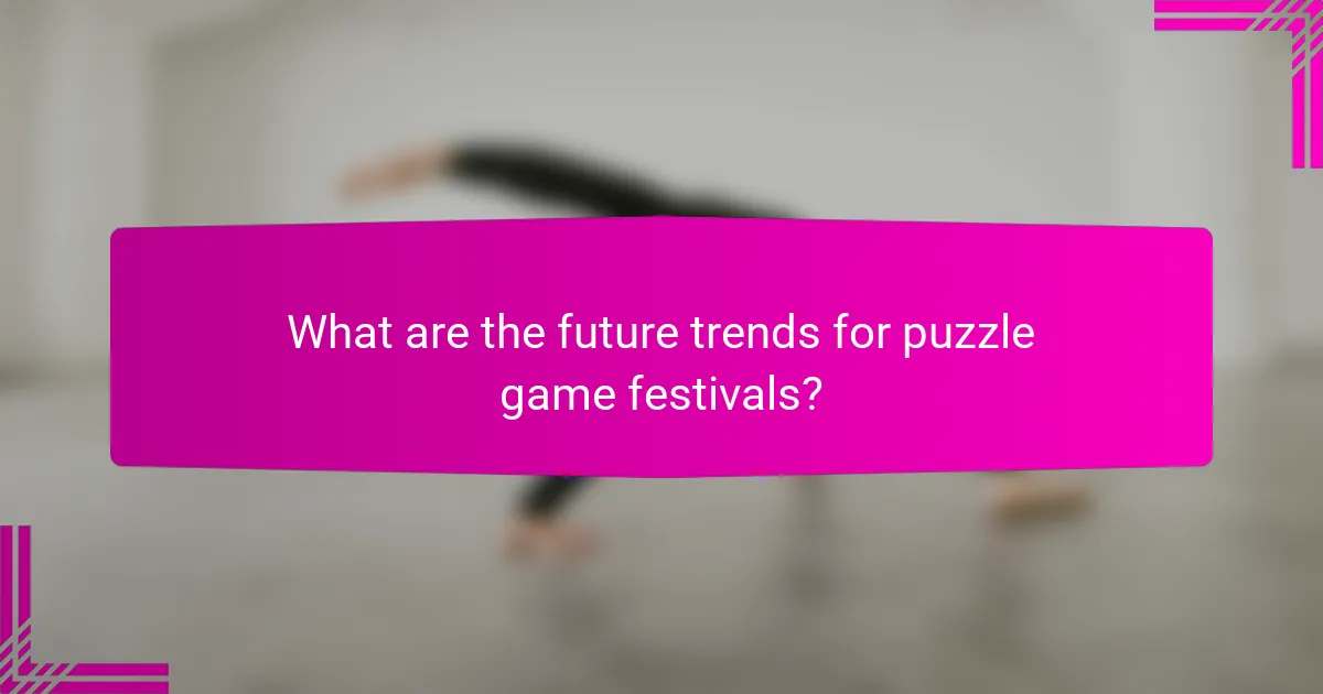 What are the future trends for puzzle game festivals?