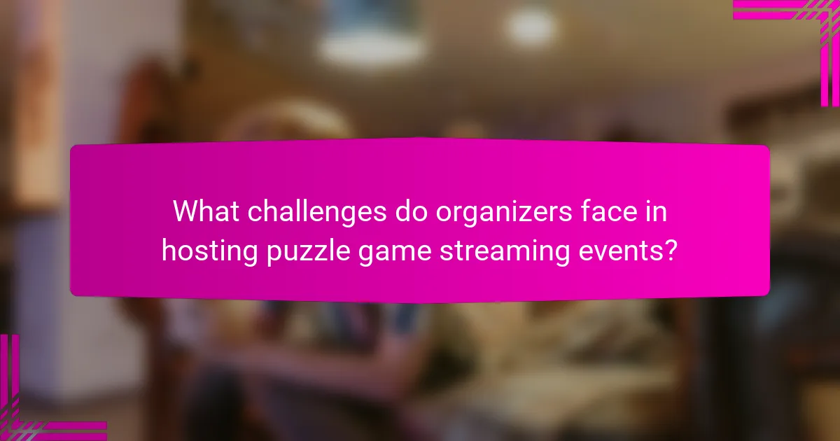 What challenges do organizers face in hosting puzzle game streaming events?